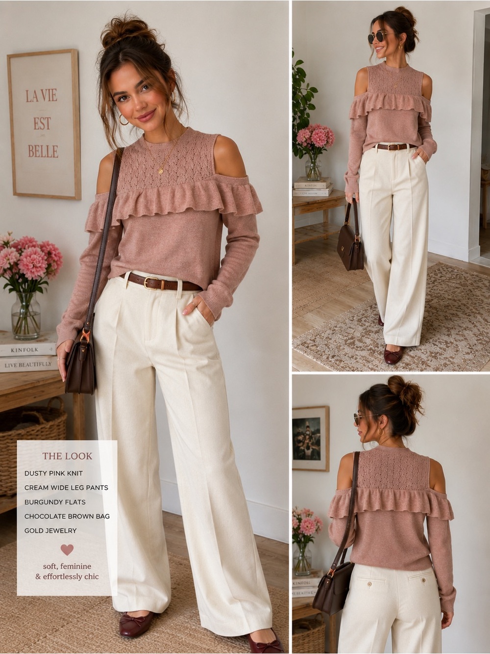 Pink Knit Sweater with Ruffle Detail - Picture 7 of 7